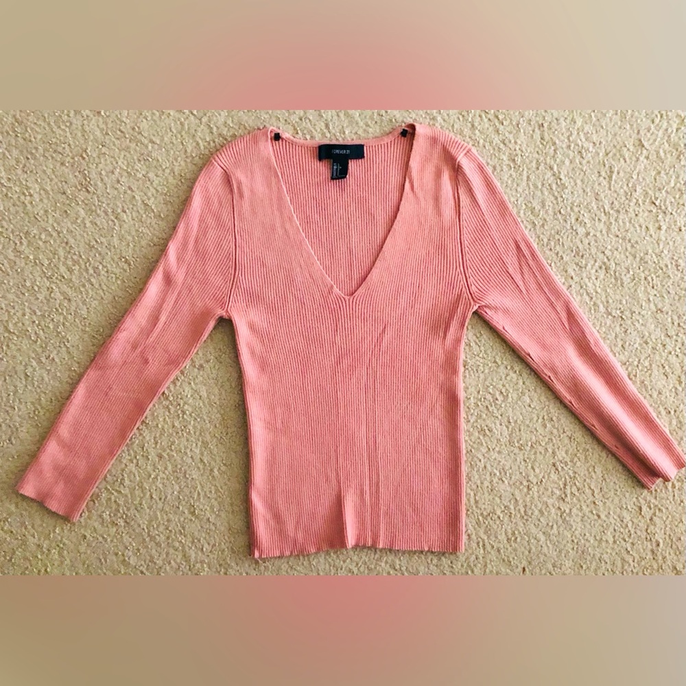 Forever 21 Fitted V-Neck Sweater